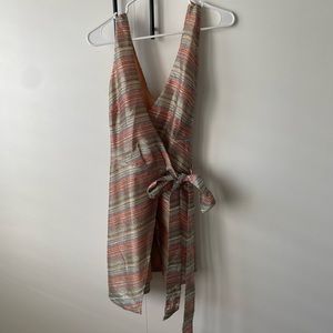 Lovers + Friends Laurie Wrap Dress Rainbow Lame